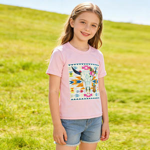 Camisetas Gráficas de Manga Corta para Niñas, Diseño Personalizado OEM, Estilo Moderno, Blusas de Verano para Niñas, Ropa para Niños Pequeños - Product Image 4