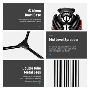 Trípode de Video <span class=keywords><strong>NEEWER</strong></span> de 79 Pulgadas/200 cm, Trípode de Cámara de Aleación de Aluminio Resistente con Cabezal de Arrastre Fluido - Product Image 5