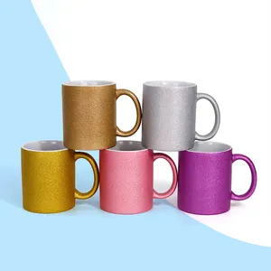 Tazas de cerámica de oro metálico para café, tazas de cerámica con logo personalizado recubierto de plata, simple, liso, blanco, sublimación, 11, 15 oz