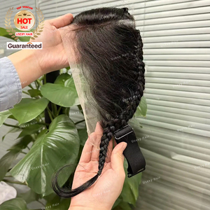 วิกผมถักเปียแบบเรมี่แท้จากบราซิล  จัดเรียงเกล็ดผม  วิกผมแท้แบบผูกเชือก  ขนาด 13x4  วิกผมหน้าผากแบบลูกไม้สั่งทำพิเศษ  ท็อปเปอร์ผมแท้แบบคาดศีรษะ - Product Image 2