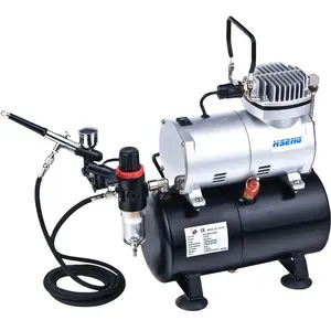 Hseng as186k Airbrush cho trang trí bánh im lặng Máy nén khí Airbrush Nguồn cung cấp