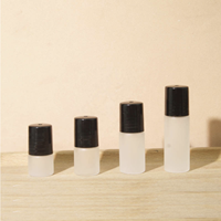 Mini flacons roll-on en verre dépoli transparent de 1 ml, 2 ml, 3 ml pour huiles essentielles, avec bille en PP mat, rechargeables, avec bouchon à vis, pour soins de la peau