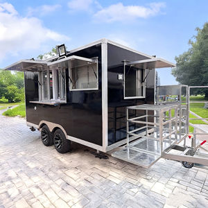 Chariot de vente ambulante multifonctionnel pour crème glacée et aliments, cadre en acier inoxydable, conception à 4 roues, climatiseur mural pour - Product Image 2