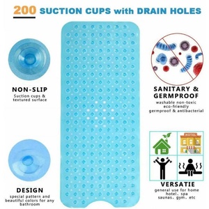Alfombrilla Antibacteriana para Ducha y Bañera con Orificios de Drenaje y Ventosas Fuertes, Lavable a Máquina - Product Image 6