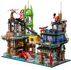 Ninjago şehir pazarları 90050 bahçe genel merkezi bina erkek zorluk bulmaca meclisi blok oyuncaklar.