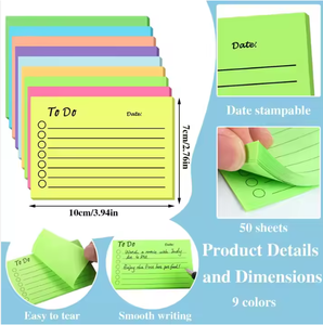 50 tờ tự dính ghi chú dán 3 "x 4" danh sách việc cần làm <span class=keywords><strong>notepad</strong></span> vuông văn phòng họp trường sử dụng nhà ghi nhớ quảng cáo Pad 50 - Product Image 2