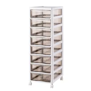 Meuble de rangement à tiroirs-Organisateur de bureau multicouche, armoire de rangement en plastique transparent pour salle de bain et spa étroit