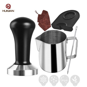 Bộ dụng cụ pha cà phê mẫu miễn phí: Máy ép cà phê, dụng cụ nén cà phê <span class=keywords><strong>Espresso</strong></span>, thảm nén, bình tạo bọt sữa, khăn lau tay Barista, bút vẽ Latte Art - Product Image 1