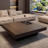 Table basse flottante en noyer teinté, style italien moderne minimaliste, adaptée aux salons familiaux, appartements et hôtels