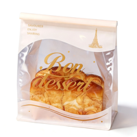 Sac à pain en plastique transparent avec fermeture à boucle, fond plat, soufflet latéral, emballage alimentaire de qualité pour boulangerie, pour pain au levain, bagel, pain de mie, vente en gros