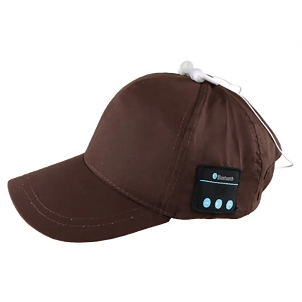 Music brown with earphone baseball cap can listen music and call