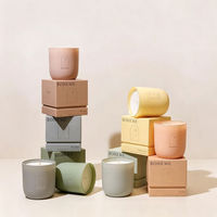 Boîte cadeau en papier recyclable avec logo personnalisé, écologique, parfumée, avec doublure en éponge rigide, petit MOQ, emballage pour pot de bougie