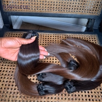 Cheveux vierges vietnamiens non traités, cuticules alignées, provenant d'un seul donneur, ondulation naturelle, mèches de cheveux indiens bruts