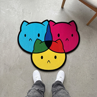 Tapis personnalisé en forme d'anime, tapis moelleux et doux, paillasson de dessin animé chat, tapis de sol personnalisé pour salon