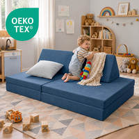 OEKO 10-teiliges Modulares Kinder-Spielsofa mit Hochdichteschaumstoff, Wandelbares Spielsofa für Kindergarten und Tagesstätte, OEM Anpassbar