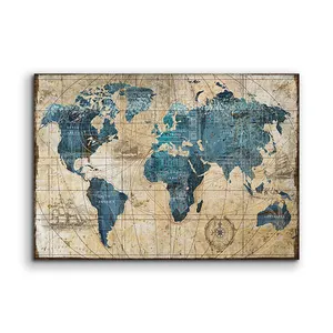 Modern World Map Modern Picture Wholesale Product Home Decor Painting Canvas Painting Wall Art