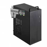 Grosir kustom ITX MicroATX PC menara Casing aluminium Aloi pertengahan menara dengan Panel samping jendela kantor Desktop Case tersedia
