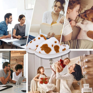 Chaussons plats personnalisés en <span class=keywords><strong>fourrure</strong></span> pour femmes, à bout ouvert, motif cœur, pour intérieur et extérieur, vente en gros - Product Image 5