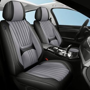 Housse de siège de voiture universelle 5 places en cuir PU et Nappa, style ourlet, avec ajustement OLIVER pour une utilisation quatre saisons - Product Image 3