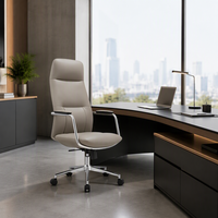 Chaise de bureau pivotante en cuir à dossier haut, moderne, luxueuse, ergonomique, pour cadres, personnalisation OEM ODM, vente en gros, usine