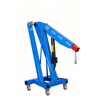 Grue d'atelier hydraulique pliable portable, grue à moteur robuste en acier pour une manutention facile des matériaux et un rangement pratique