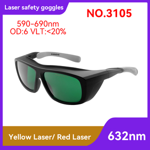 نظارات أمان بالليزر الأحمر 632.8nm نظارات أمان بالليزر الخضراء KTP HeNe 594nm Safeti واقية بالليزر - Product Image 2