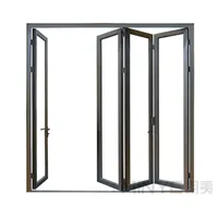 Doppel verglasung Lowes Bi Falttür/Akkordeon Aluminium Glas Patio Außen Bifold Tür
