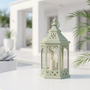 Lanterne à bougie marocaine en métal de couleur terre cuite, dernière création des fabricants, pour la décoration de la maison et des événements - Product Image 3
