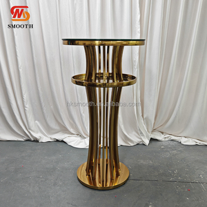 Table ronde haute en acier inoxydable doré de haute qualité pour la décoration d'événements - Product Image 2