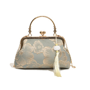 Bolso de Hombro Cruzado para Mujer, Estilo Chino, Bordado, con Forma de Concha, Azul, Blanco, Verde, Primavera 2024 - Product Image 5