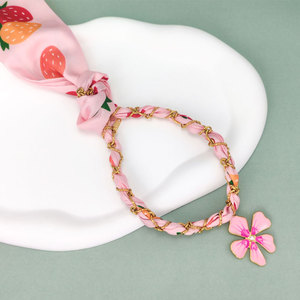 สร้อยคอแฟชั่นฤดูร้อนแบบหนา สร้อยคอผ้าพันคอฮาวายหลากสี ชุบทอง 14k 18k PVD  สแตนเลส 316L สำหรับผู้หญิง - Product Image 6