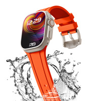 Compatible avec le bracelet sport en silicone pour montre et le modèle iWatch Ultra 49 mm 0191 avec boucle à ardillon