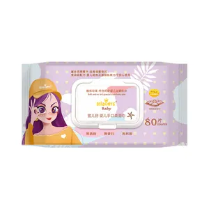 OEM ODM Customized High Quality Design 80 Pieces Moisture Sufficiency Water wipes Baby Wipes For Sensitive Skin Wet Tissue Paper