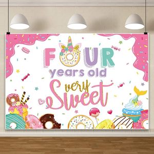 ลูกอมหวาน12x10ft ไอศกรีมโดนัทพื้นหลังการถ่ายภาพอายุสี่ปีตกแต่งผนังปาร์ตี้สำหรับสาวๆน่ารักมาก! - Product Image 5