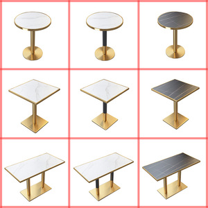 Customized <strong>Stone</strong> Top with Metal Base for Commercial Restaurant <strong>Table</strong> Set, Natural Marble <strong>Table</strong> <strong>and</strong> <strong>Chair</strong> - Product Image 3