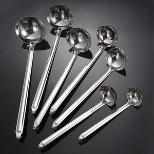 Thép Không Gỉ Sâu Oz Dài Rãnh Muỗng Vành Đai Móc Súp Múc Đồ Dùng Cho Khách Sạn Nhà Hàng Nhà Bếp Trung Quốc Súp Muỗng - Product Image 2