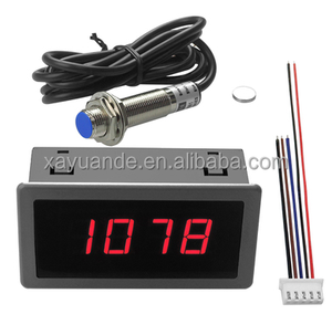 4 Máy Đo Tốc Độ LED Màu Xanh Dương Kỹ Thuật Số Đồng Hồ Đo Tốc Độ RPM + Công Tắc Tiệm Cận Hall Cảm Biến Nam Châm NPN Cho Băng Tải Máy Tiện - Product Image 1