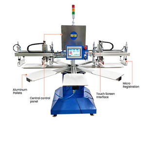 Imprimante rotative à écran pour tissus, 3 couleurs, 8 stations, avec palette en aluminium, pour l'impression de t-shirts (vente en gros) - Product Image 1