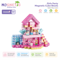Bloques de Construcción Magnéticos de Princesa para Fiestas de Niñas, Juego de Juguetes Educativos STEM de Construcción DIY para Niños, Cubo Magnético para Niñas, Regalo