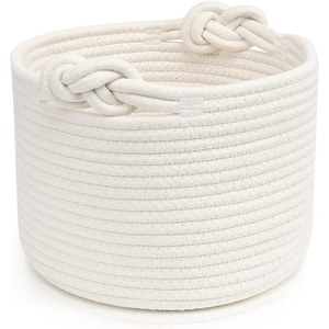 Vente chaude élégant panier de rangement cadeau panier Pot de fleur jouet stockage poignée torsadée coton matériel maison stockage Organisation - Product Image 1