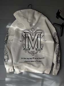 420 GSM Y2K Trắng Hoodies cá nhân tùy chỉnh 3D thêu đường phố mặc quá khổ dày trùm đầu áo 100% cotton dệt - Product Image 1