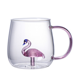 Taza de Agua de Vidrio de Borosilicato con Diseño de Pato, Taza de Café de Vidrio de Borosilicato para Té - Product Image 3