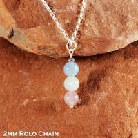 Collier de Protection de Grossesse Saine en Argent Sterling 925 Pierre de Lune Aquamarine Quartz Rose FIV