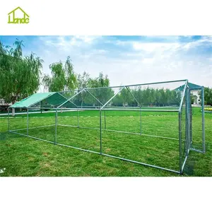 Cheap free running outdoor galvanized walk in henhouse extra large metal chicken pen coop cage chicken run with hexagonal net