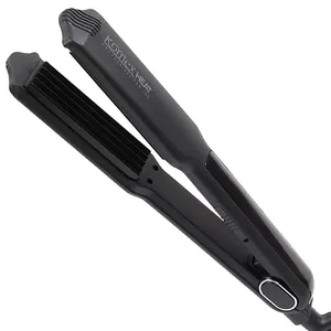 Komex hair straightener with hair clip fashion LED light on/off switch tourmaline flat iron