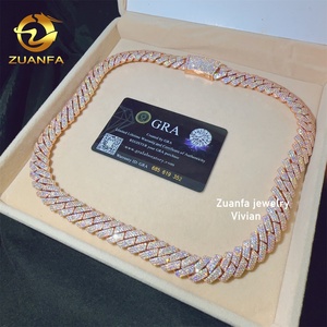 <span class=keywords><strong>Collana</strong></span> a Catena Cubana in <span class=keywords><strong>Argento</strong></span> Sterling <span class=keywords><strong>925</strong></span> con Diamanti Moissanite VVS da 15mm, Stile Hip Hop - Product Image 5