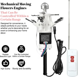 Hoa cơ khí tự động đóng mở động cơ, động cơ hoa phát sáng, mô phỏng hoa mở hoa nhân tạo điều khiển - Product Image 4