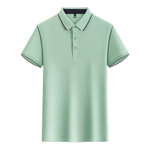 เสื้อโปโลสีพื้นแต่งขอบตัดกัน โพลีเอสเตอร์ แขนสั้น สวมใส่ได้ทุกวัน - Product Image 4