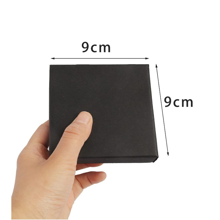 Black Lidded Cardboard Jewelry Box Earrings Organizer Storage Case