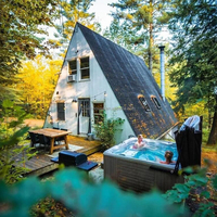 Cabine préfabriquée en bois pour hôtel de villégiature, maison préfabriquée miniature moderne, maison écologique luxueuse, cabine en acier à ossature en A